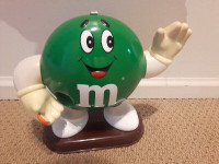 Vintage 1992 M&M Candy Dispenser Green Plastic Mars Incorporated