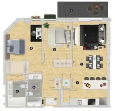 Appartement 2 chambres et 2 salles de bain ( 4 1/2) tout inclus