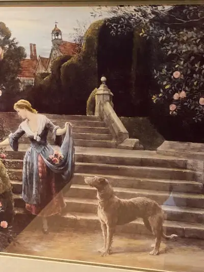 Water color painting is ideal decoration for your home. Beautiful framed and ready to hang. H 84 cm...