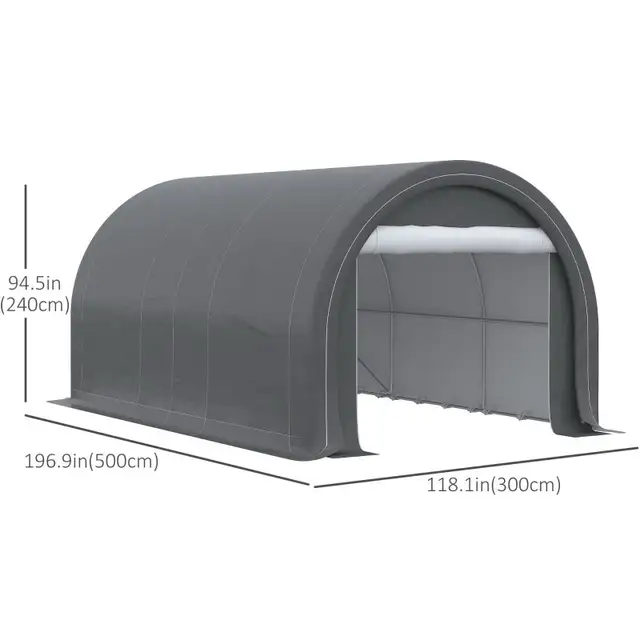 10' x 16' Heavy Duty Portable Carport Tent with Zippered Door in Outdoor Tools & Storage in Markham / York Region - Image 3