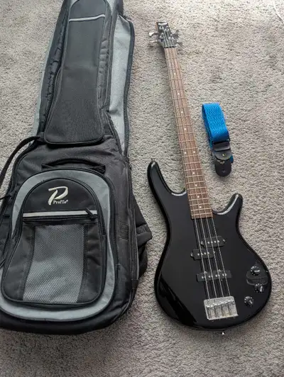 Ibanez Gio Bass guitar and gigbag, View more