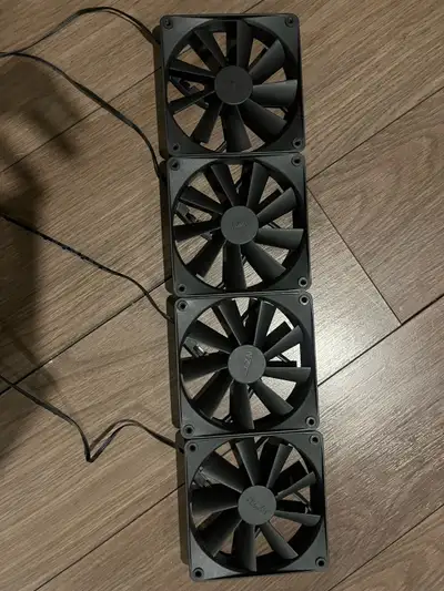 Lot of 4 Stock NZXT 120mm Fan in black, View more