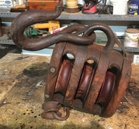 Antique “LARGE” Block & Tackle Pulley