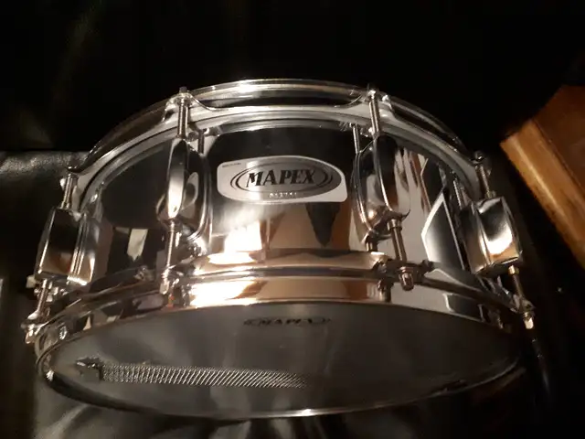 LOW PRICED CHROME SNARE DRUMS MAPEX VENUS 6.5 X 14 WESTBURY in Drums & Percussion in Chatham-Kent - Image 4