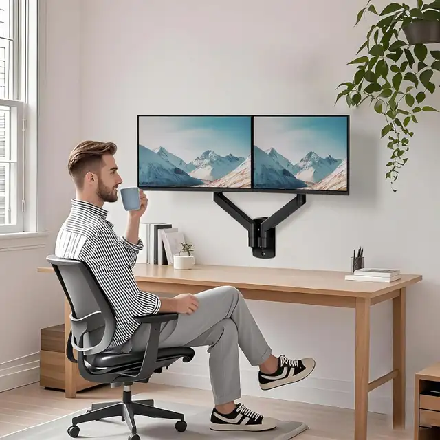 WALI Dual Monitor Wall Mount for 17 to 32 inch Screens, Monitor in Monitors in Gatineau - Image 6