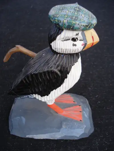 vintage hand carved Mac Puffin signed Hardiman Cape Breton, View more