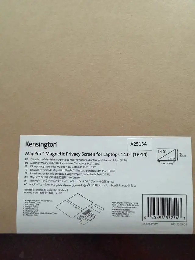 Kensington MagPro Magnetic Privacy Screen 14” 16:10 Brand new in Laptop Accessories in City of Toronto - Image 2