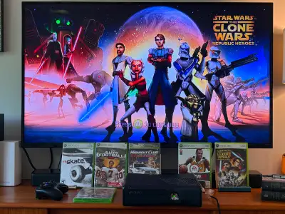 Xbox 360 (NO Controller) plus 6 games, View more