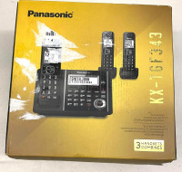 Panasonic KXTGF343B Dect_6.0 3-Handset Landline Telephone