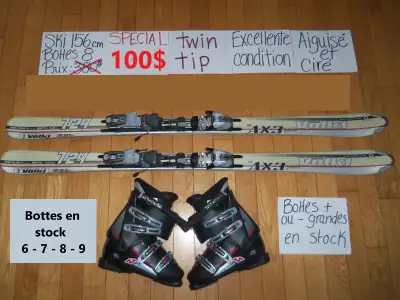 Ensembles de ski alpin titanium et twin tip 160 165 cm, View more