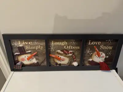 Snowman picture (Live Simply, Laugh Often, Love Snow)