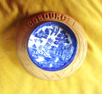 COBOURG Butter Dish. Blue Willow George Jones Insert. Antique