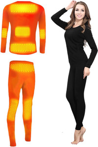 Electric Heated Underwear Set Women Thermal Top & Pant (Size S)