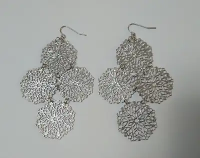 Vintage Filigree Earrings on fish hook., View more