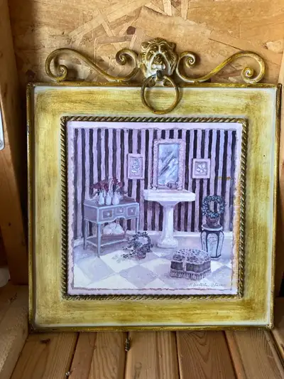 Metal Wall Art C. Winterle Olson Vanity Powder Room 16 X 14, View more