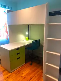 Lit mezzanine Ikea Stuva +armoire et bureau intégrés