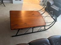 Unique Sleigh Coffee table and Western end tables