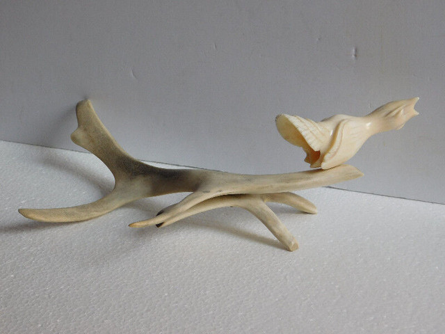 Vintage Inuit ivory carving "Bird on Branch" by Inuit artist in Arts & Collectibles in City of Toronto