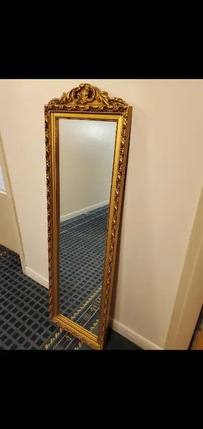 Antique wooden gold frame mirror, View more