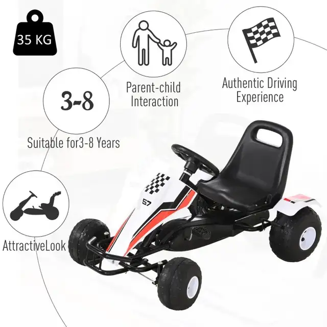 Kids Pedal Go Kart Children Racing Style Ride on Car with Adjust | Toys ...
