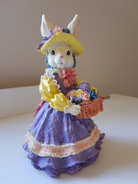 Victorian lady rabbit bunny figurine