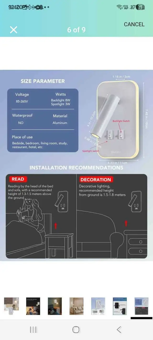 Reading Light in Indoor Lighting & Fans in Kitchener / Waterloo - Image 7