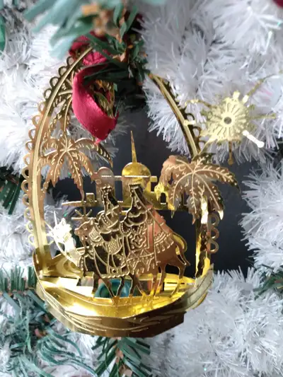 Bethlehem Christmas cutout ornament, View more