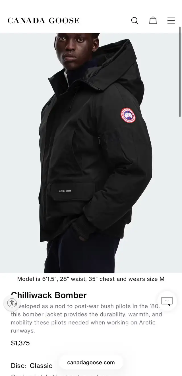 Canada Goose Chilliwack Bomber in Men's in Edmonton - Image 2