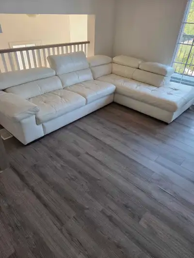 White leather sectional sofa, View more