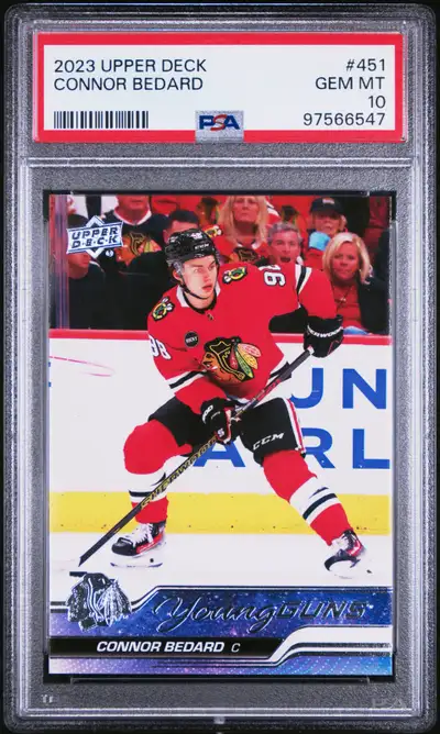 2023-24 CONNOR BEDARD YOUNG GUNS GEM MINT PSA 10 RC!, View more