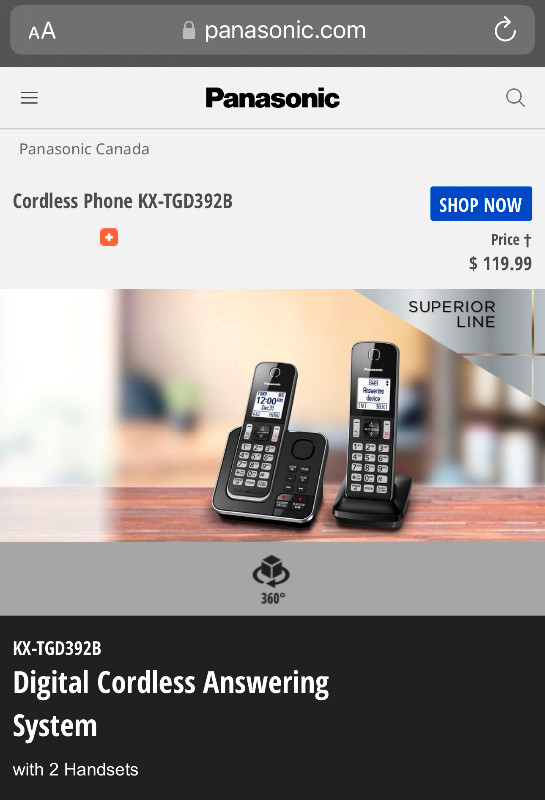 Panasonic Cordless Phone Answering System 02 Handsets 02 Bases I dans Téléphones résidentiels et répondeurs  à Ville de Montréal - Image 3