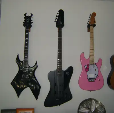 Gothic series Thunderbird IV Bass/ Custom Hello Kitty Strat, View more