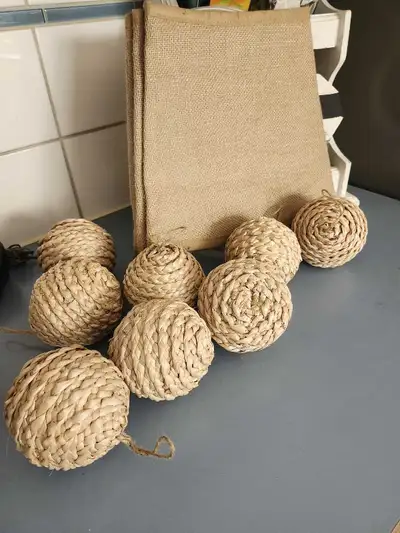 Brand New Rustic Tree Skirt With Tree Ornaments, View more
