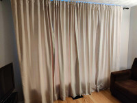 4 curtain panels 26" x 89" each with 12' curtain rod