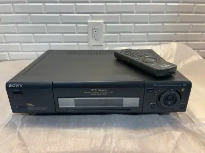 VHS Sony player and recorder, View more
