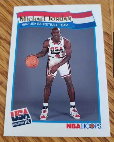 Highly gradeable 1991-92 HOOPS Basketball (McDonald's USA) Michael Jordan Dream Team trading card. C...