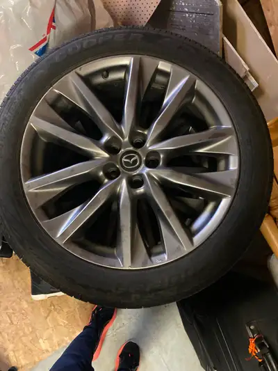 4 nearly new (used 9 months - approx. 15K kms) 245/50/R20 tires on alloy rims (gunmetal) from a Mazd...