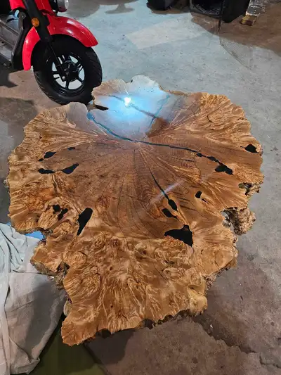 Black Poplar Burl coffee table, View more