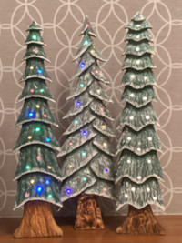 Carved Wooden Christmas Trees