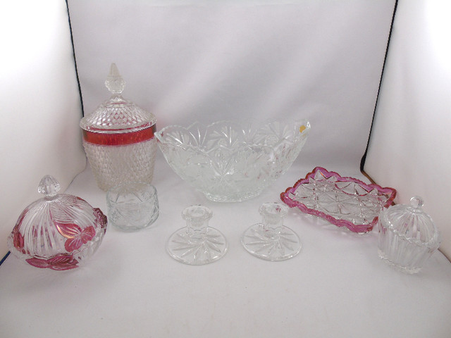 Vintage Crystal and Depression Glass Dish Lot Bowls Candle Stick in Home Décor & Accents in City of Halifax