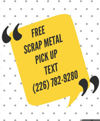 Recycling Scrap Metal for FREE PICK UP IS FREE