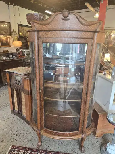 Tiger Oak  triple bow  Cabinet, View more