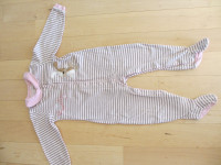 Pyjama une-pièce ligné pour fille 24 mois (V345)