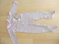 Pyjama une-pièce ligné pour fille 24 mois (V345)