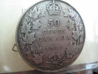 1911 Canadian 50 Cents ICCS VG-10 KEY DATE