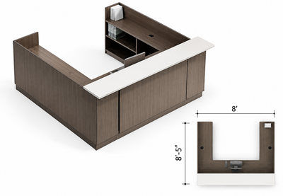 High-End U-Shaped Reception Desk (Delivery & Assembly Available), View more