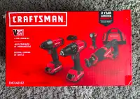 Brand new in box   Craftsman 4 piece 20V tool set $320   new