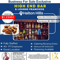HIGH END BAR AND LOUNGE FRANCHISE FOR SALE 