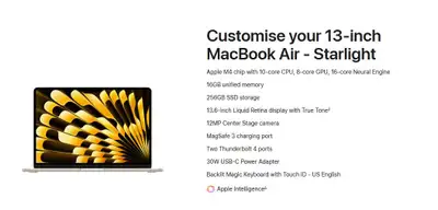 MacBook Air 13 (unopened starlight), View more
