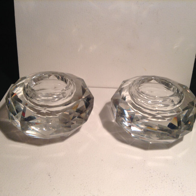 Vintage Hand Cut Crystal Candle Holders in Arts & Collectibles in Vancouver